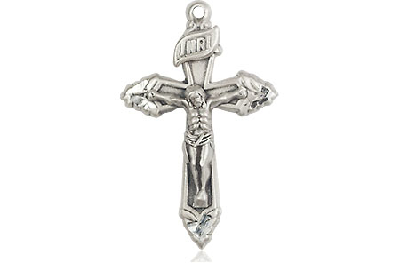 Sterling Silver Crucifix Medal - With Box