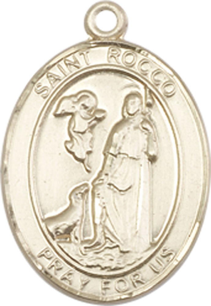 14kt Gold Saint Rocco Medal