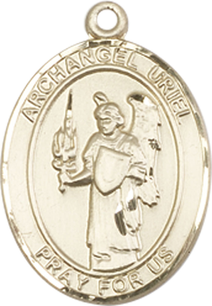 14kt Gold Saint Uriel the Archangel Medal