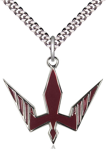 Sterling Silver Holy Spirit Pendant on a 24 inch Light Rhodium Heavy Curb chain