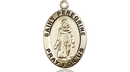 14kt Gold Saint Peregrine Medal