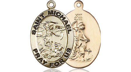 14kt Gold Saint Michael the Archangel Medal