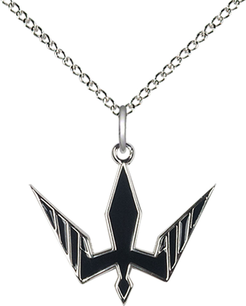 Sterling Silver Holy Spirit Pendant on a 18 inch Sterling Silver Light Curb chain