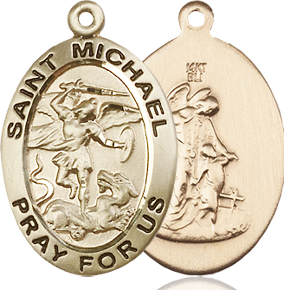 14kt Gold Saint Michael the Archangel Medal