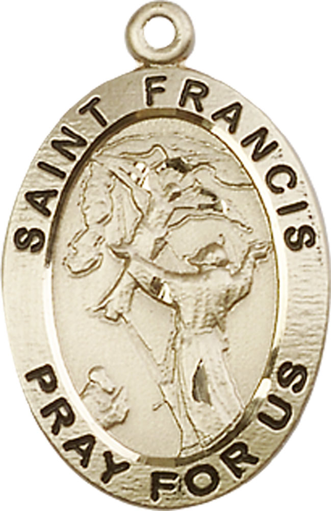 14kt Gold Saint Francis of Assisi Medal