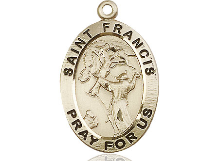 14kt Gold Saint Francis of Assisi Medal