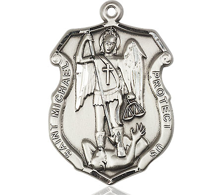 Sterling Silver Saint Michael the Archangel Shield Medal