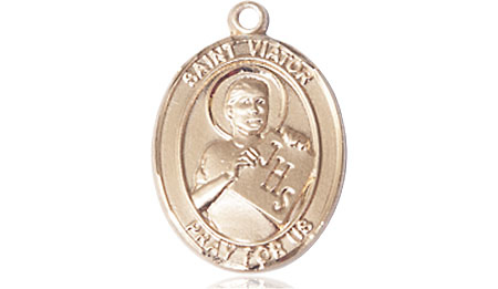 14kt Gold Saint Viator of Bergamo Medal