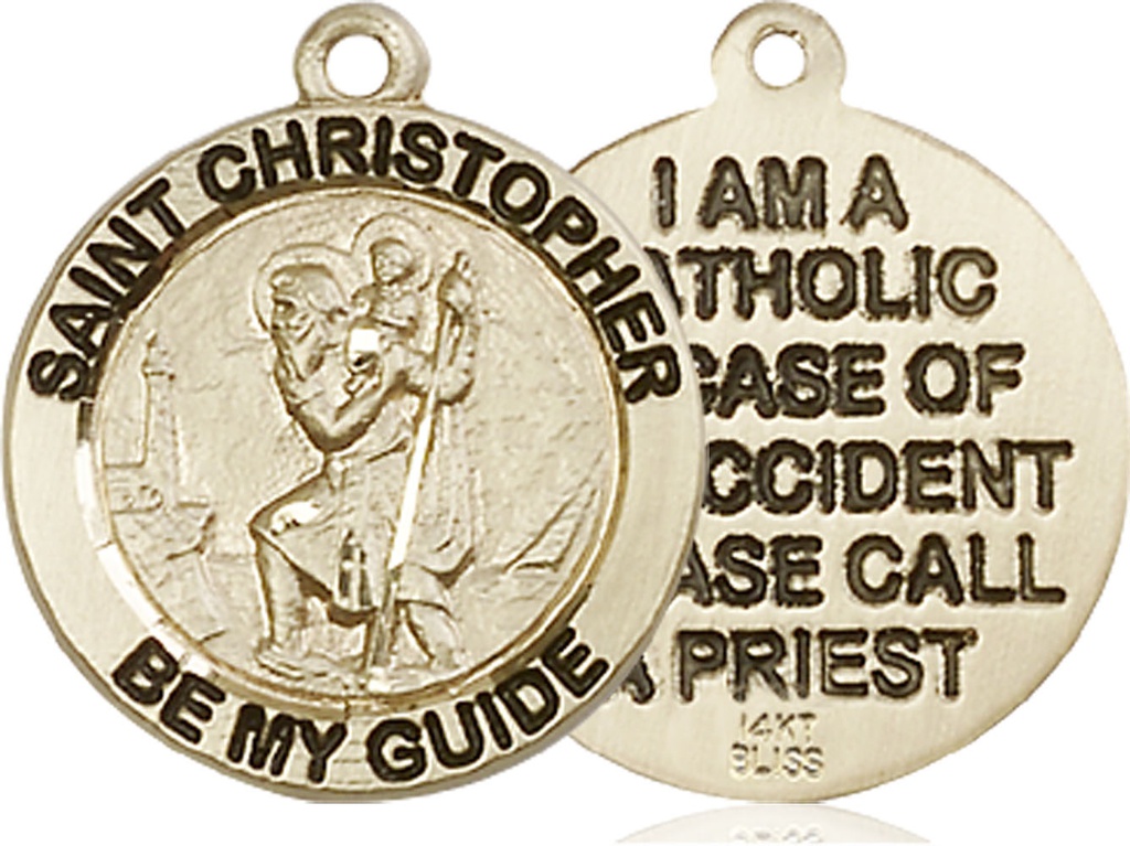 14kt Gold Saint Christopher Medal