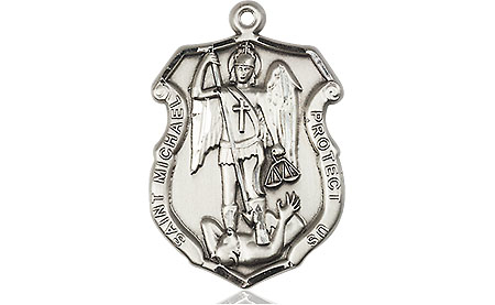 Sterling Silver Saint Michael the Archangel Shield Medal