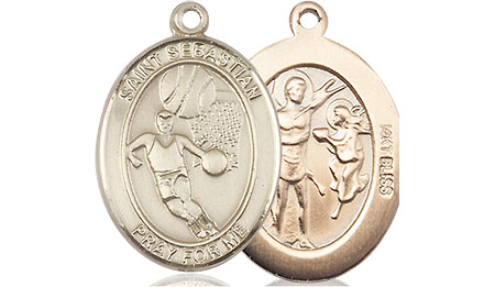 14kt Gold Saint Sebastian Basketball Medal