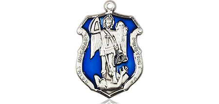 Sterling Silver Saint Michael the Archangel Shield Medal