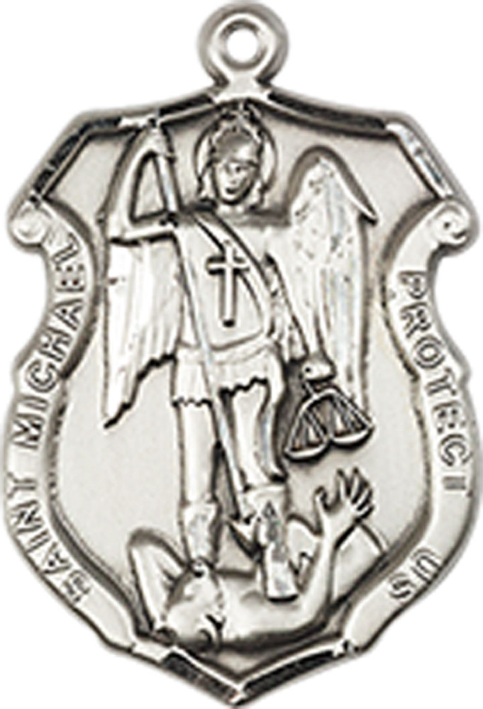 Sterling Silver Saint Michael the Archangel Shield Medal