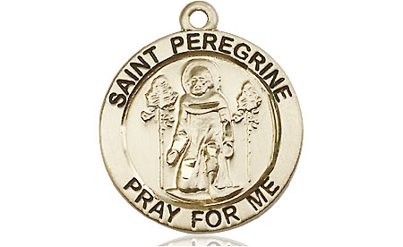 14kt Gold Saint Peregrine Medal