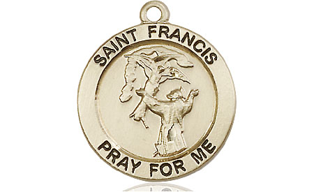 14kt Gold Saint Francis of Assisi Medal