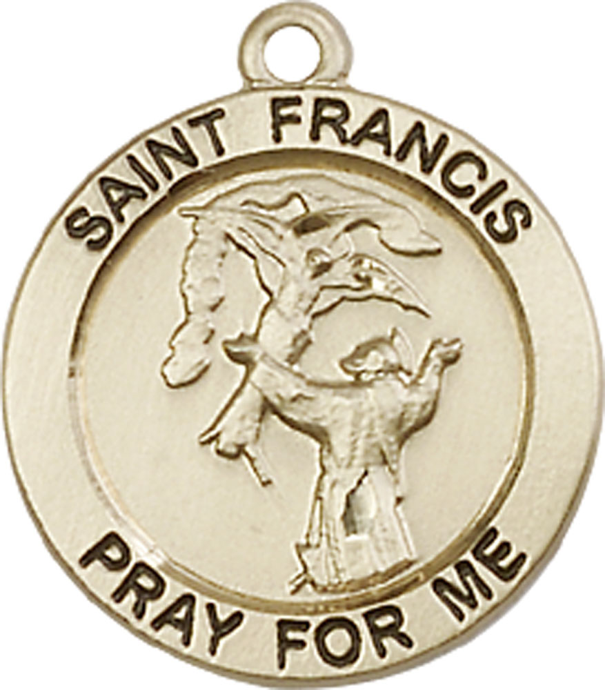 14kt Gold Saint Francis of Assisi Medal