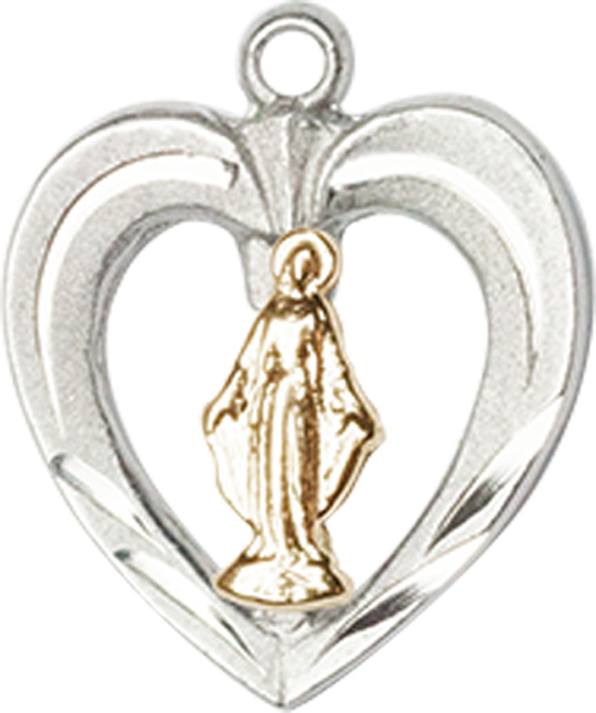 Two-Tone GF/SS Heart / Miraculous Medal