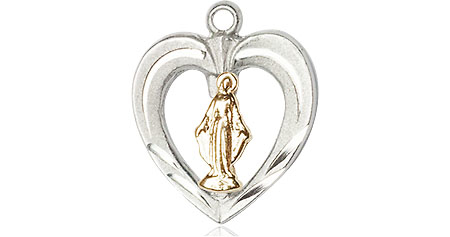 Two-Tone GF/SS Heart / Miraculous Medal