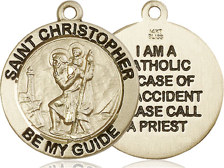 14kt Gold Saint Christopher Medal