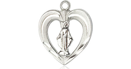 Sterling Silver Heart / Miraculous Medal