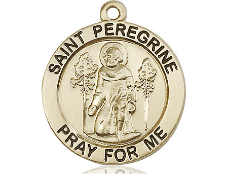 14kt Gold Saint Peregrine Medal