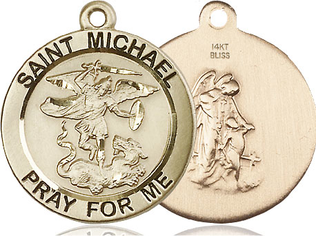 14kt Gold Saint Michael the Archangel Medal