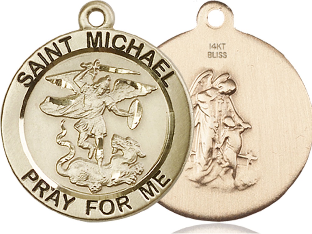 14kt Gold Saint Michael the Archangel Medal