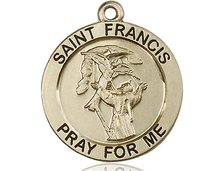 14kt Gold Saint Francis of Assisi Medal