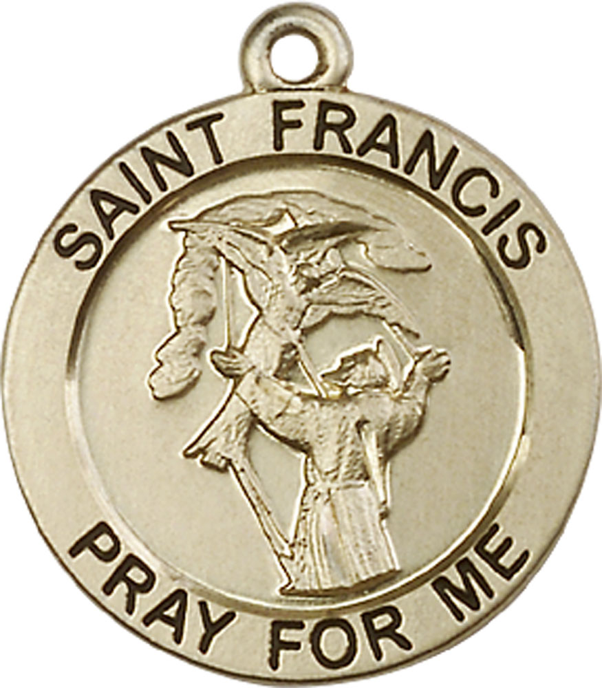 14kt Gold Saint Francis of Assisi Medal