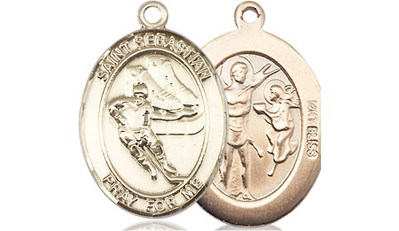 14kt Gold Saint Sebastian Hockey Medal