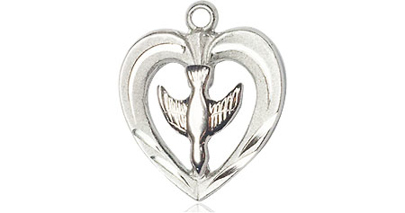 Sterling Silver Heart / Holy Spirit Medal