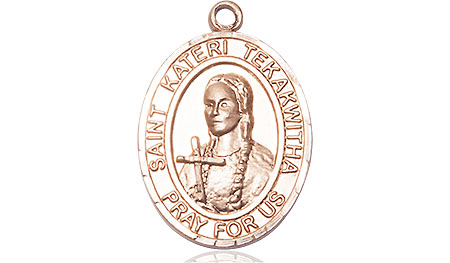 14kt Gold Saint Kateri Tekakwitha Medal