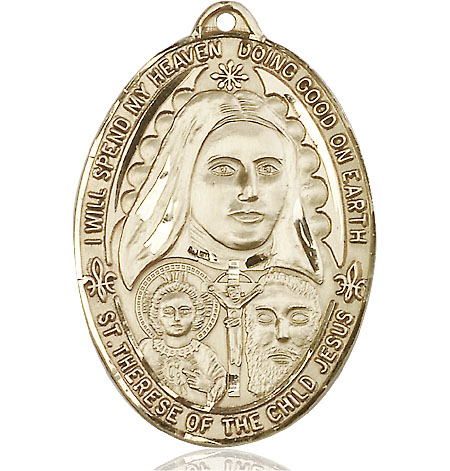 14kt Gold Saint Therese of the Child of Jesus Medal