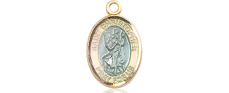 14kt Gold Saint Christopher w/Epoxy Medal