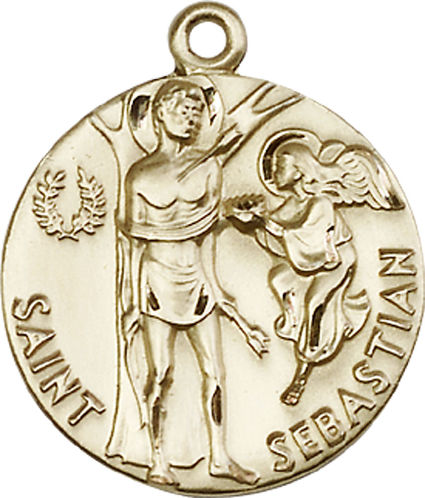 14kt Gold Saint Sebastian Medal