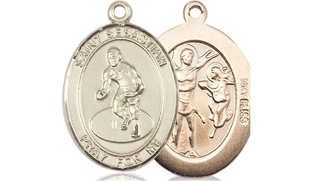 14kt Gold Saint Sebastian Wrestling Medal