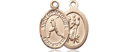 14kt Gold Saint Christopher Baseball Medal