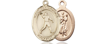 14kt Gold Saint Christopher Football Medal