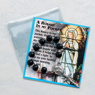 Black Rosary Chaplet Prayer Folder