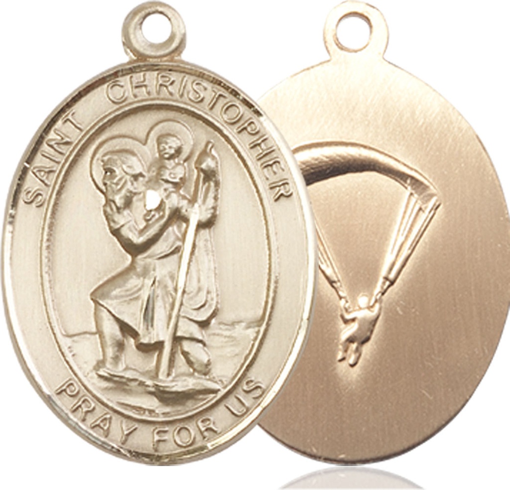 14kt Gold Filled Saint Christopher Paratrooper Medal