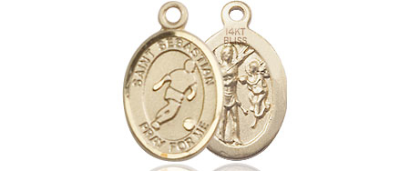 14kt Gold Saint Sebastian Soccer Medal