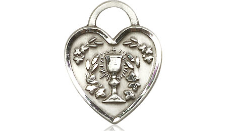 Sterling Silver Communion Heart Medal