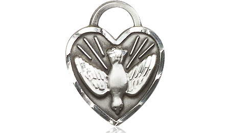 Sterling Silver Confirmation Heart Medal