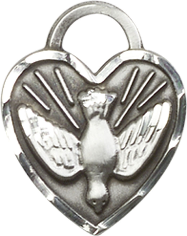 Sterling Silver Confirmation Heart Medal