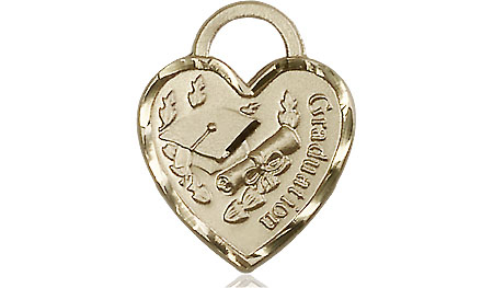 14kt Gold Filled Graduation Heart Medal