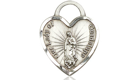 Sterling Silver Our of Guadalupe Heart Medal