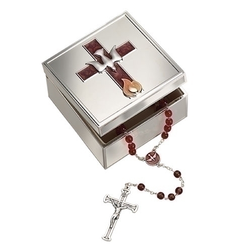 2.25"H Confirmation Box W/Dove - And Flame Icons