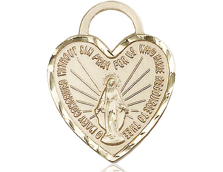 14kt Gold Filled Miraculous Heart Medal