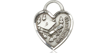 Sterling Silver Graduation Heart Medal