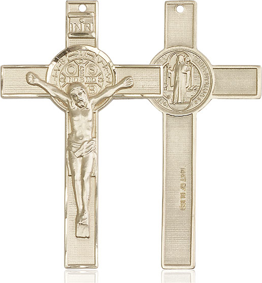 14kt Gold Filled Saint Benedict Crucifix Medal